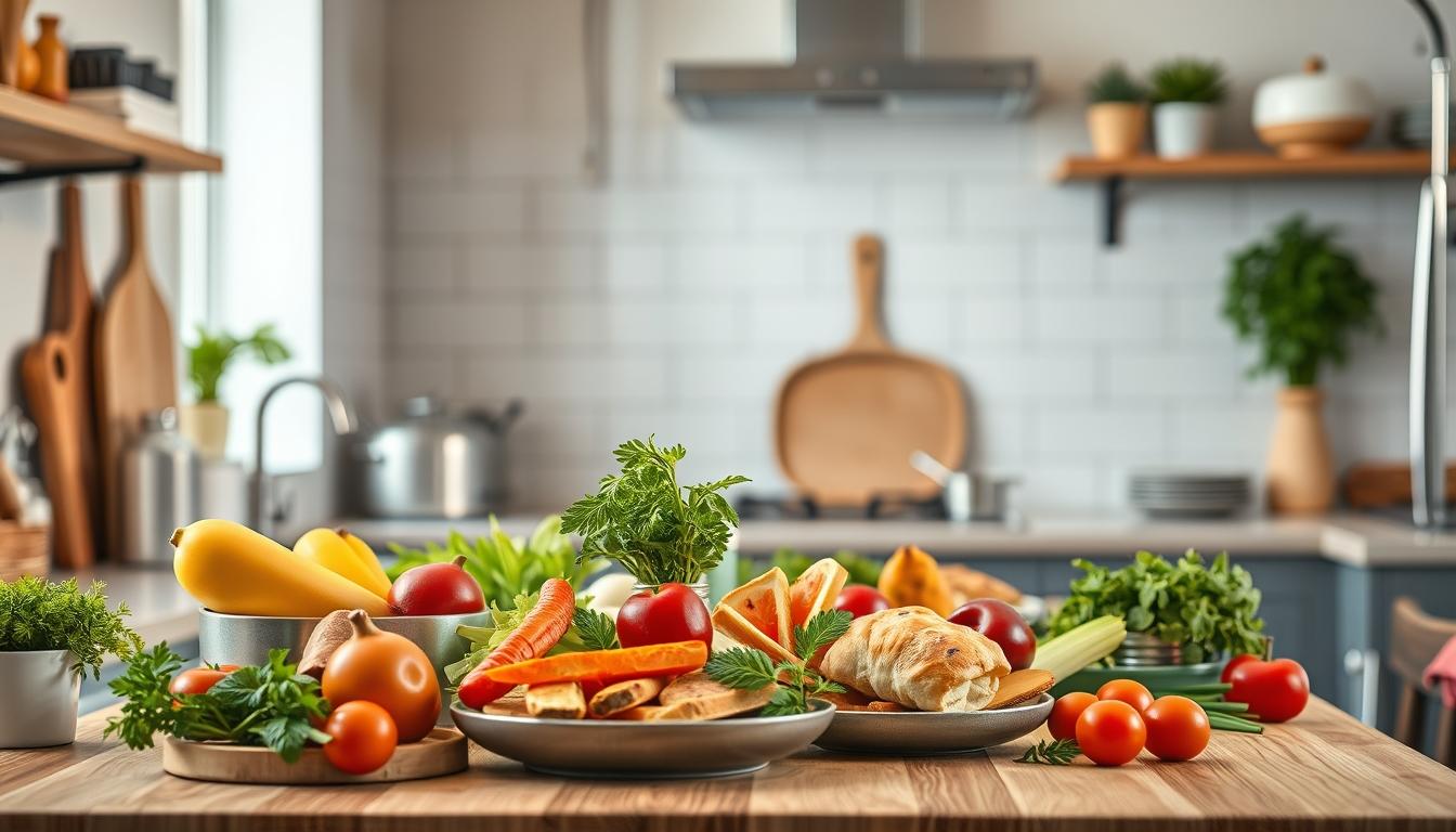 Ingredients prepared for a simple home dinner