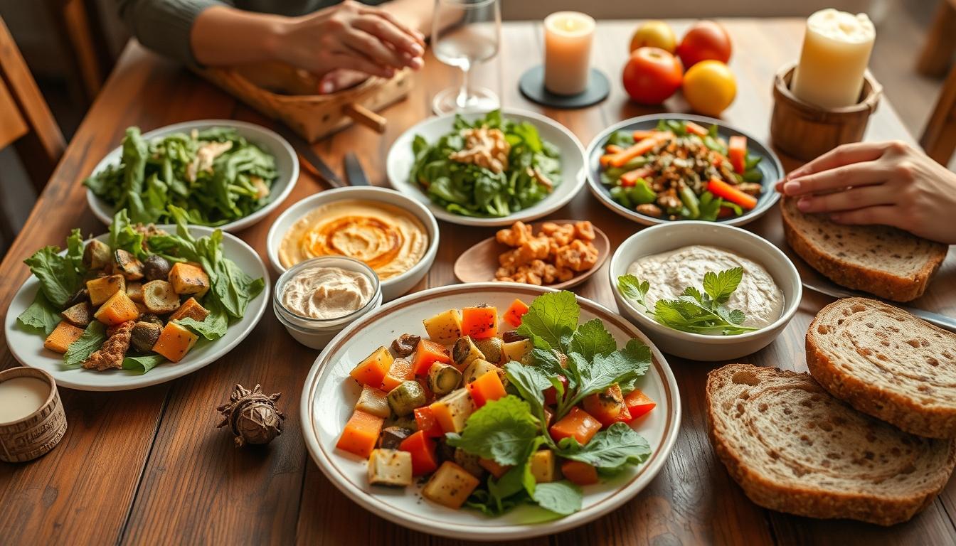 Comforting family dinner served at home
